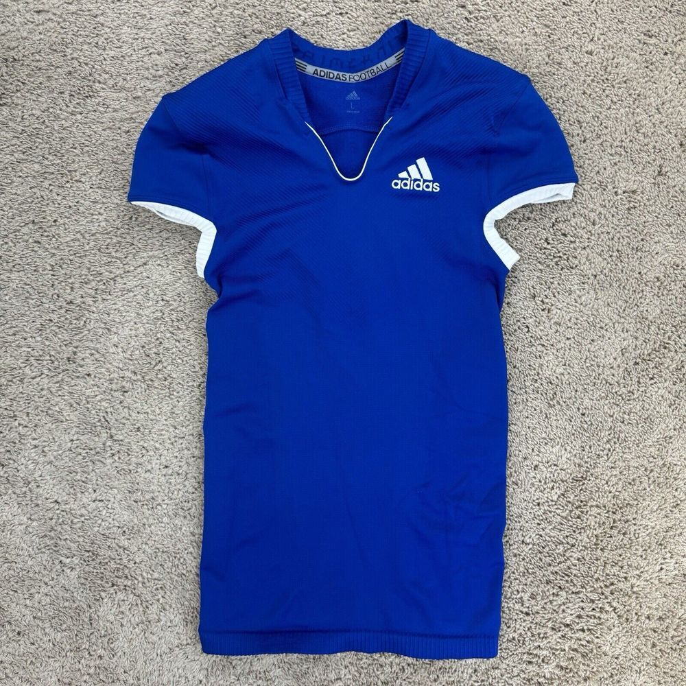 Adidas‎ Football Jersey Primeknit A1 Mens L Royal Blue White Logo Practice NWOT